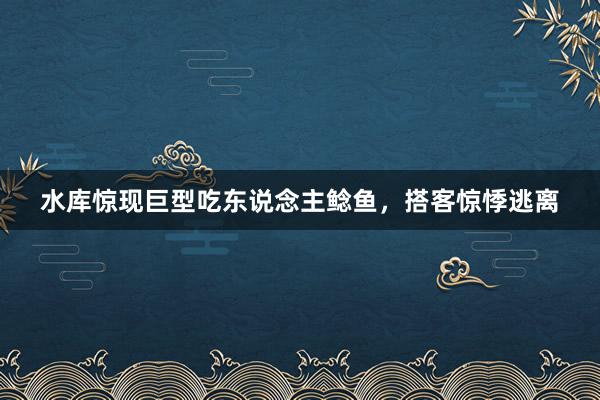 水库惊现巨型吃东说念主鲶鱼，搭客惊悸逃离